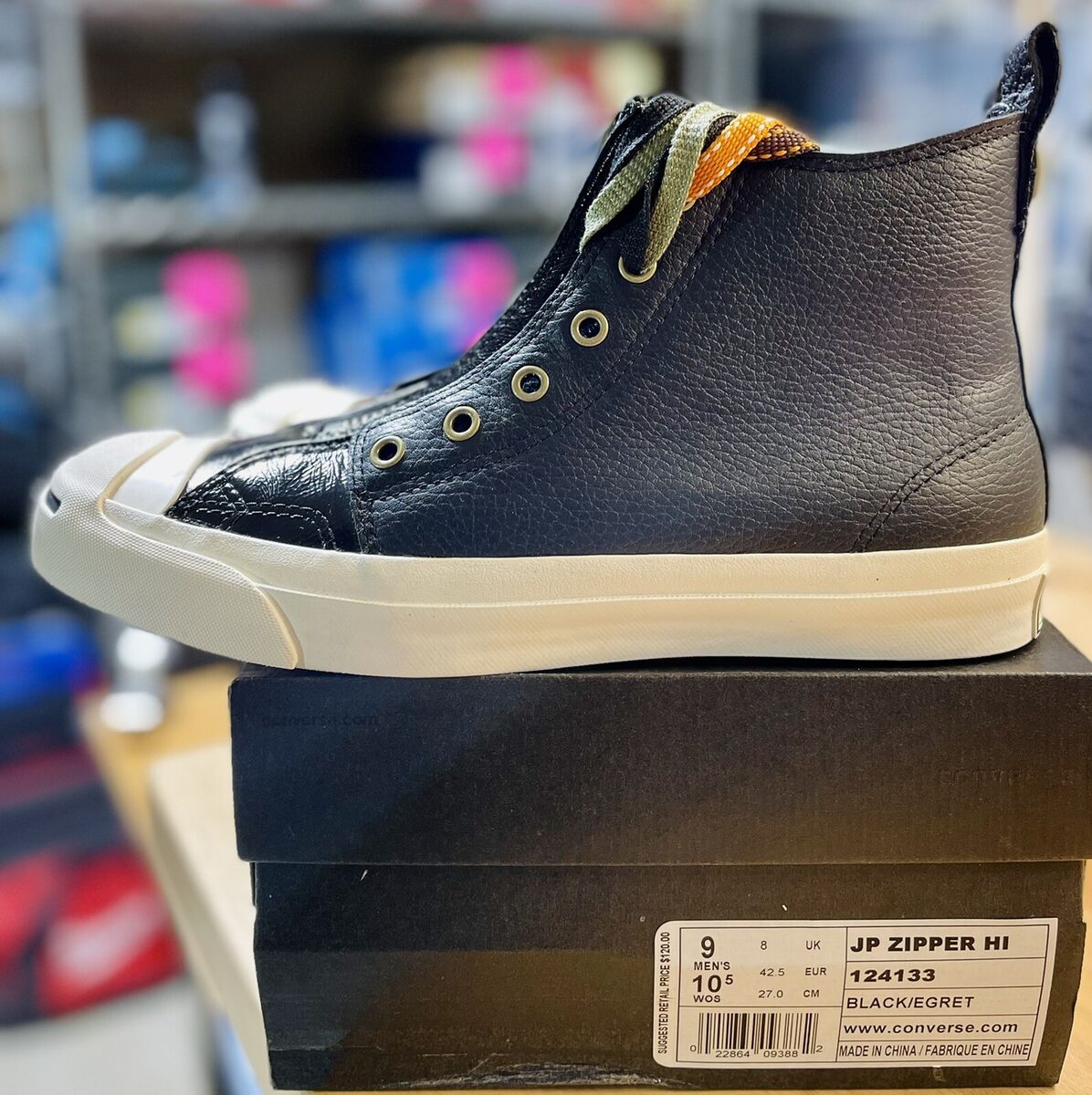 Converse Jack Purcell Zipper Hi Biker Black Leather Limited Converse Jack Purcell Zipper Hi Biker Black Leather Limited