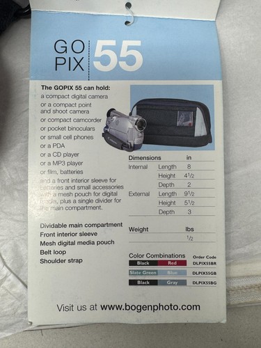 Nuevo Delsey GOPIX 55 Bolsa de Almacenamiento de Tela para Cámara Estuche con Correa Negro Gris - Imagen 5 de 5