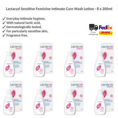 Lactacyd Sensitive Feminine Intimate Care Wash for Ultra-Sensitive Skin 8x200ml