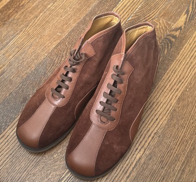 Bacco Bucci Black Suede & Leather Lace Up Ankle Boots High 