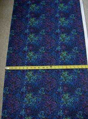 Fleur Swirly Leaves Packed CD3039 Blue Timeless Durable Cotton Fabric