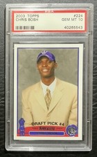 2003 Topps Basketball Chris Bosh ROOKIE RC #224 PSA 10 GEM MINT Low POP!