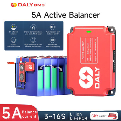 Daly BMS 3S-16S Li-ion LiFePo4 Akku 5A Active Balancer Battery Equalizer Board