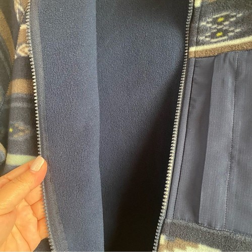 Alpine Design New Size L Navy Blue Aztec Jokull Midweight 410gms Fleece Jacket - Picture 5 of 10