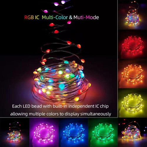 MULTICOLOR FAIRY LIGHTS 16.4 Ft. RGBIC LED Indoor Decoration with IR Remote - Picture 4 of 12