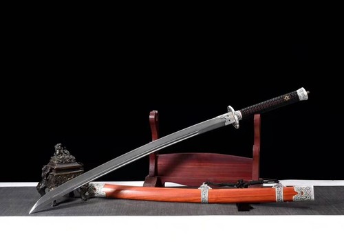 Chinese Sword Broadsword Damascus Steel Blade Sharp Sabre War Dao Can Cut Bamboo - Picture 4 of 9