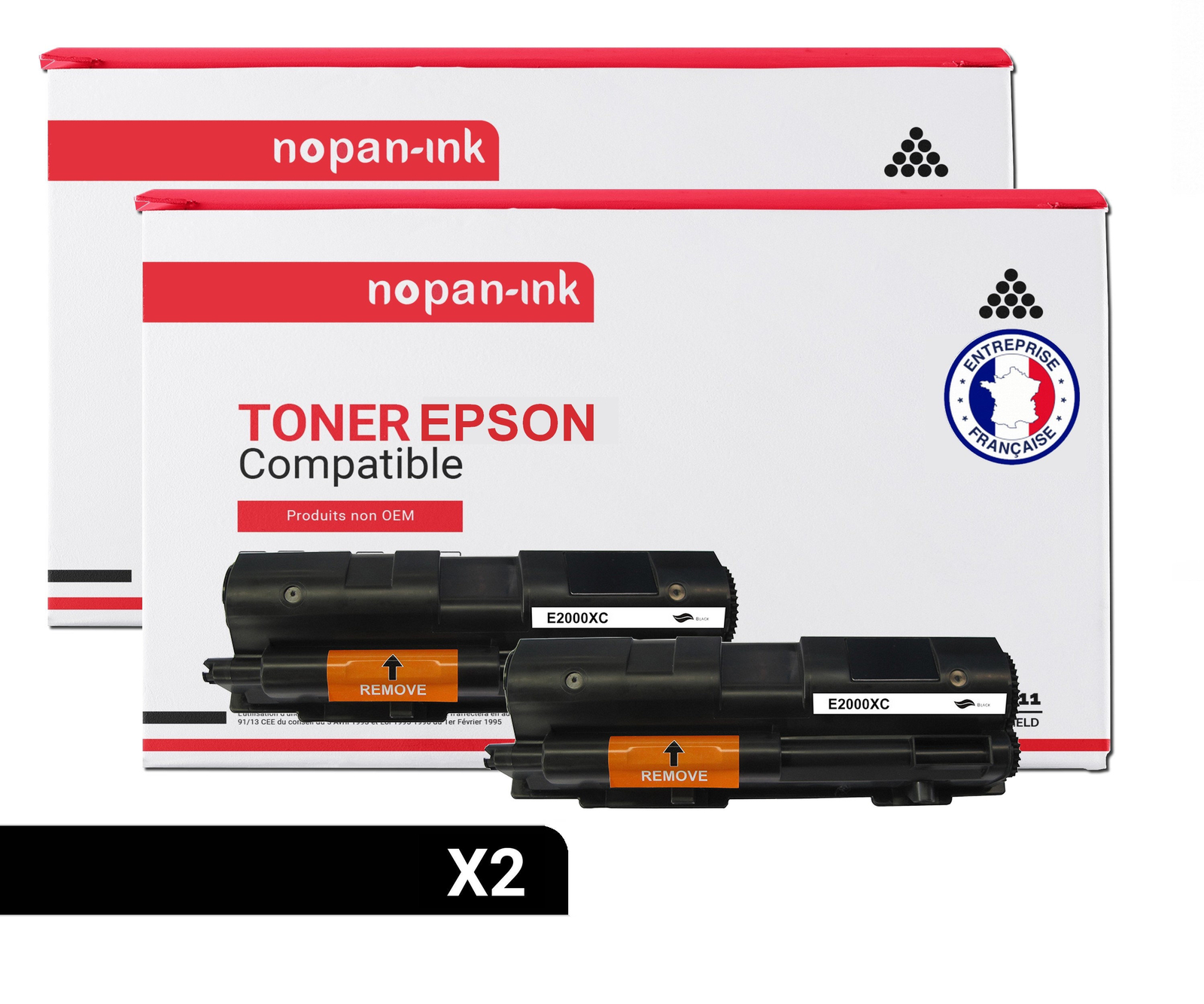 Toner C13S050435 Noir compatible EPSON par NOPAN-INK à haute capacité d'impression x2