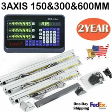 3Axis Digital Readout DRO display 5µm TTL Linear Glass Scale Encoder  6" 12" 24"