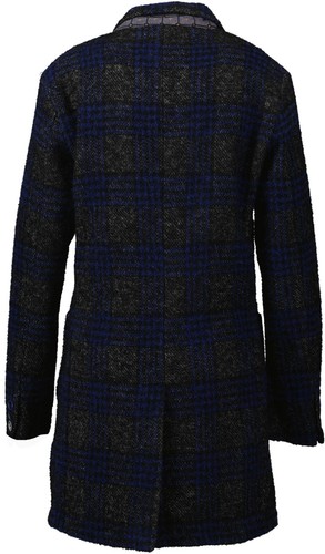 NUOVO! Cappotto uomo Bob blu nero a quadretti, taglia 48 - Foto 4 di 7