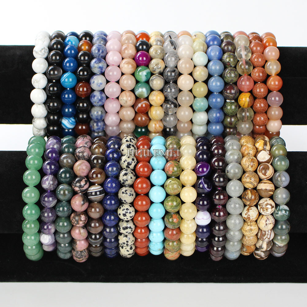 Crystal Gemstone Bracelet 10mm Bead Chakra Natural Stone Stretch Reiki Jewellery - Foto 5