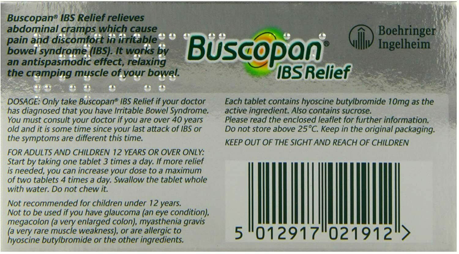 6 x Buscopan IBS Effective Relief Tablets IBS Pain & 6 x20