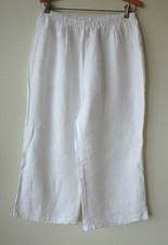 FLAX Designs Linen Pants S M NWT Push Outs WHITE