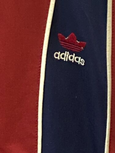 Vintage Adidas Trainingsjacke Herren 2XL marineblau weinrot Logo Langarm Taschen durchgehender Reißverschluss - Bild 2 von 5