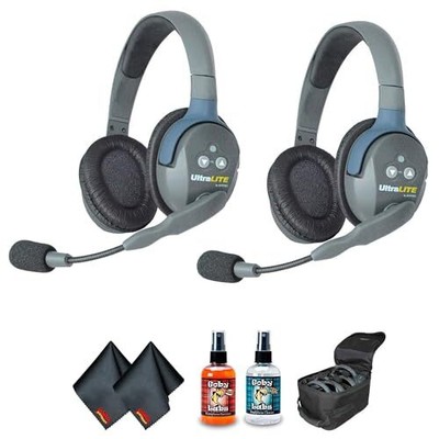 Eartec UL2D UltraLITE 2-Person Headset System (USA) with 6Ave Heaphone and