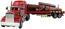 Big Rig Trattore Resistente Rimorchio Camion Trasporto Legname Giocattolo Bambini NUOVO 