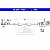 ATE Bremsschlauch Bremsleitung Vorne FüR BMW 5Er Touring 83.6151-0411.3