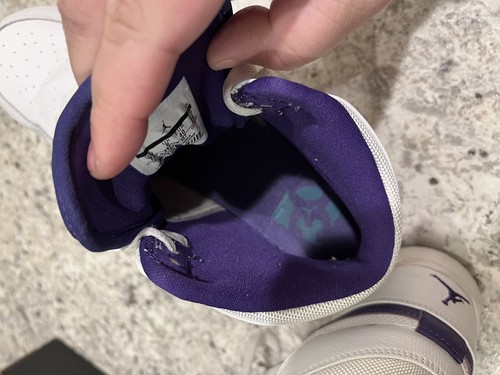 Nike Air Jordan 1 Retro GG Size 7Y Shoes With Box White Court Purple 332148-137 - Picture 7 of 11