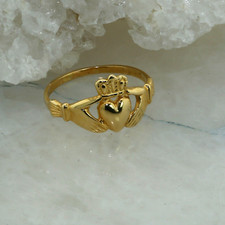 14K Yellow Gold Claddagh Ring, size 9.75