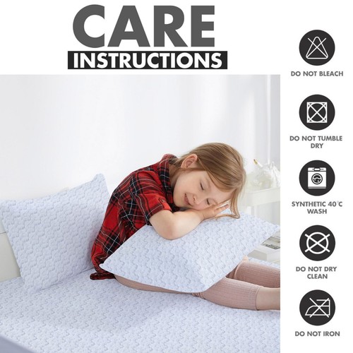Pack of 2 4 100% Waterproof Terry Pillow Protectors Zipped Pillow Non Bug Covers - Picture 43 of 44