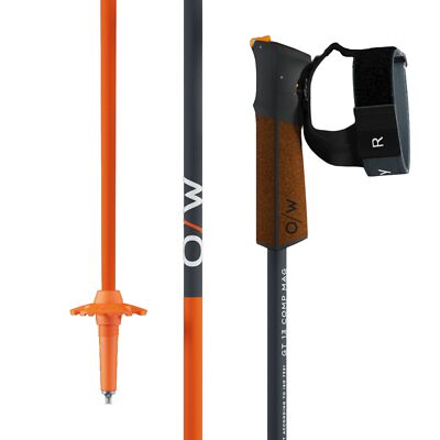 Fischer One Way GT 13 Comp Mag Alpine Ski Poles, Grey/Flame, 115cm