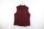 Duluth Trading Co Mens Size XL Faded Fleece Full Zip Vest Jacket Burgundy Red