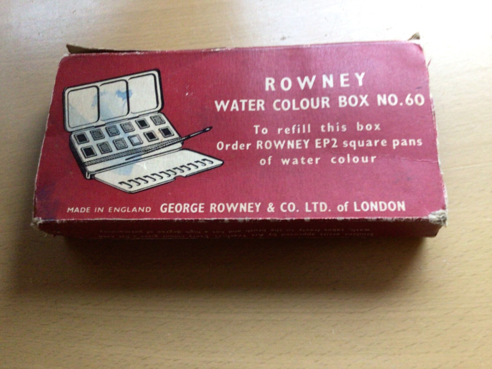 VINTAGE " ROWNEY " WATERCOLOUR BOX No 60, WITH ORIGINAL SLEEVE. eBay