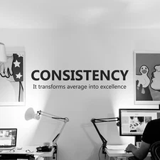 Consistency Wall Decal Sticker Office Decor Quote Vinyl Inspirational Wall Art