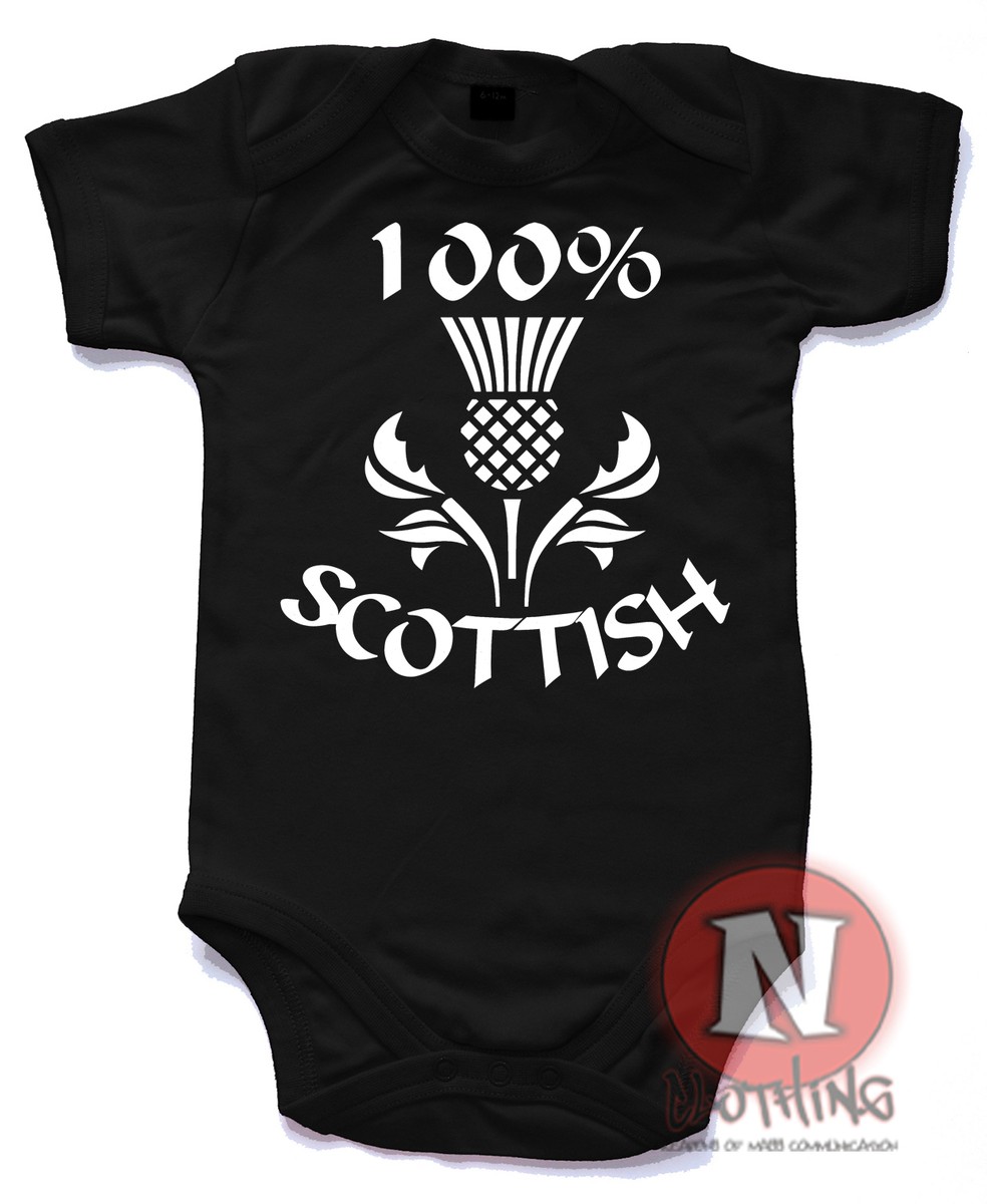 100% Scottish Cute Babygrow Baby Suit Great Gift vest Scotland thistle