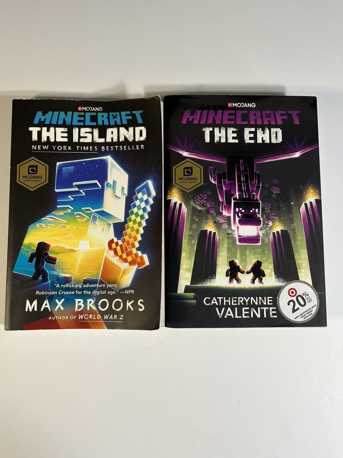 Mojang Minecraft The End The Island Max Brooks Catherynne Valente 2 Book Lot