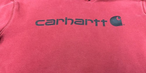 VTG Carhartt Youth Red Hoodie Sweatshirt Size Large 14-16 - Picture 2 of 6
