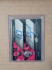 2015-16 UD Black Pro Penmanship Combos Justin Faulk Cam Ward Auto #1/49