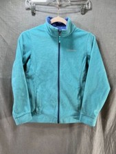 Columbia Sweater Girls Large 14/16 Blue Soft Fleece Long Sleeve Full Zip Kids.