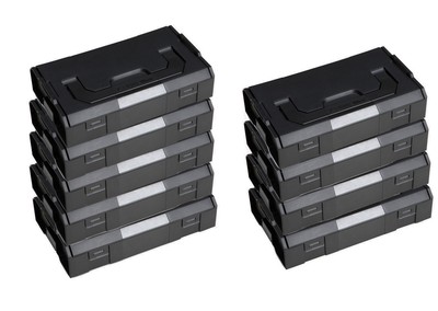 9 Stück SORTIMO Systembox L-BOXX Mini anthrazit Deckel OPAK/schwarz