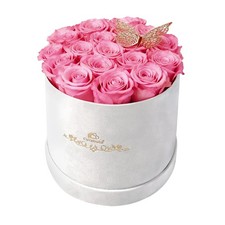 16 Preserved Roses In A Box Preserved Flowers Gifts For Women Sweet Pink