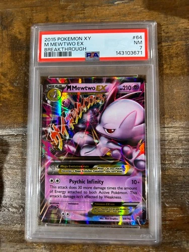 POKEMON 2015 XY Breakthrough M MEWTWO EX #64 PSA 7 RARE