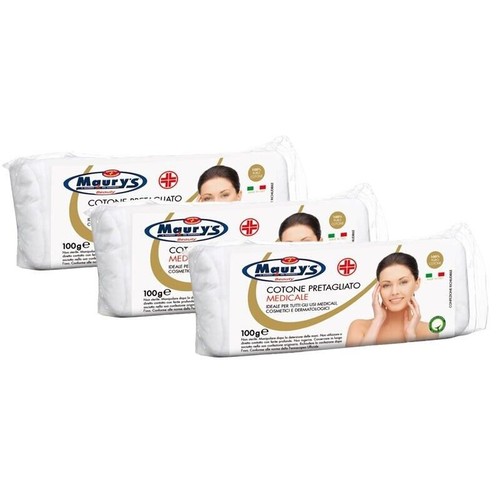 KIT SET 3 PZ MAURY'S COTONE IDROFILO PRETAGLIATO MEDICALE E LEVATRUCCO 100GR - Foto 1 di 2