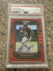 Dameon Pierce 2022 Prizm #322 Red Wave Auto RC 078/149 PSA 10 GEM MT-Texans-NFL