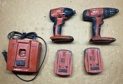 Hilti SFC 18-A Drill/Driver, SID 18-A Impact C 4/36 Charger & 2 batteries