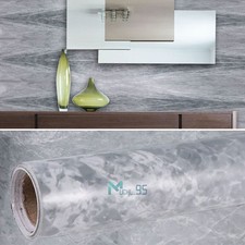 10ft Marble Contact Paper Self Adhesive Peel Stick PVC Wallpaper Kitchen Gray