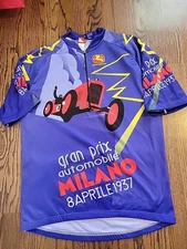 Giordana Bicycling Cycling Jersey Mens Size Large Short Sleeve Zip Milano 