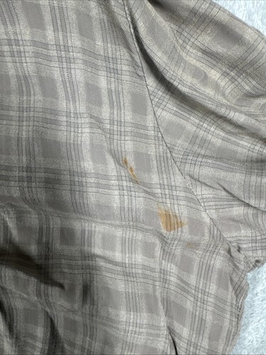 Eileen Fisher Brown Button Down Long Sleeve Collared Shirt Flannel Size L - Picture 6 of 10