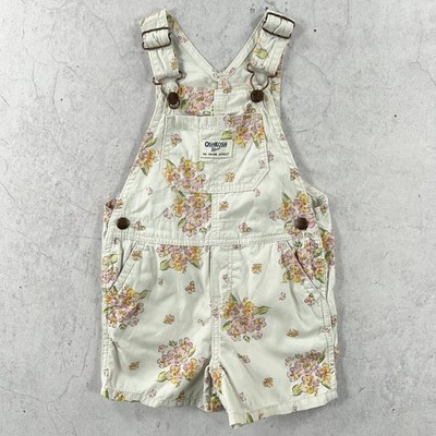 OshKosh B'gosh Shortalls Baby 24 Monate beige Blumen Latzhose Latzhose