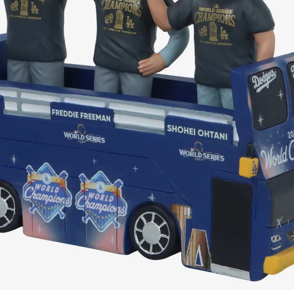 Autobús de Desfile de Campeones de la Serie Mundial de los Dodgers de Los Ángeles Escena de Bobblehead FOCO NUEVO Foto 4 de 4