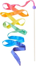 Sarah's Silks Rainbow Streamer - 8' Long Ribbon Wand for Kids, Pretend Play, Dan
