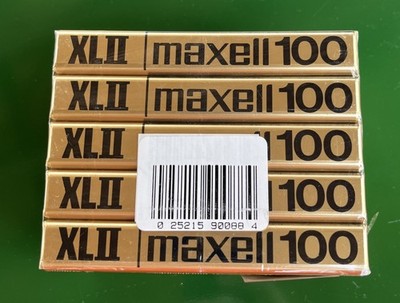 Five Maxell XLll Audio Cassette 100 Minutes (5) New In Sealed Pkg Hi Bias/Output