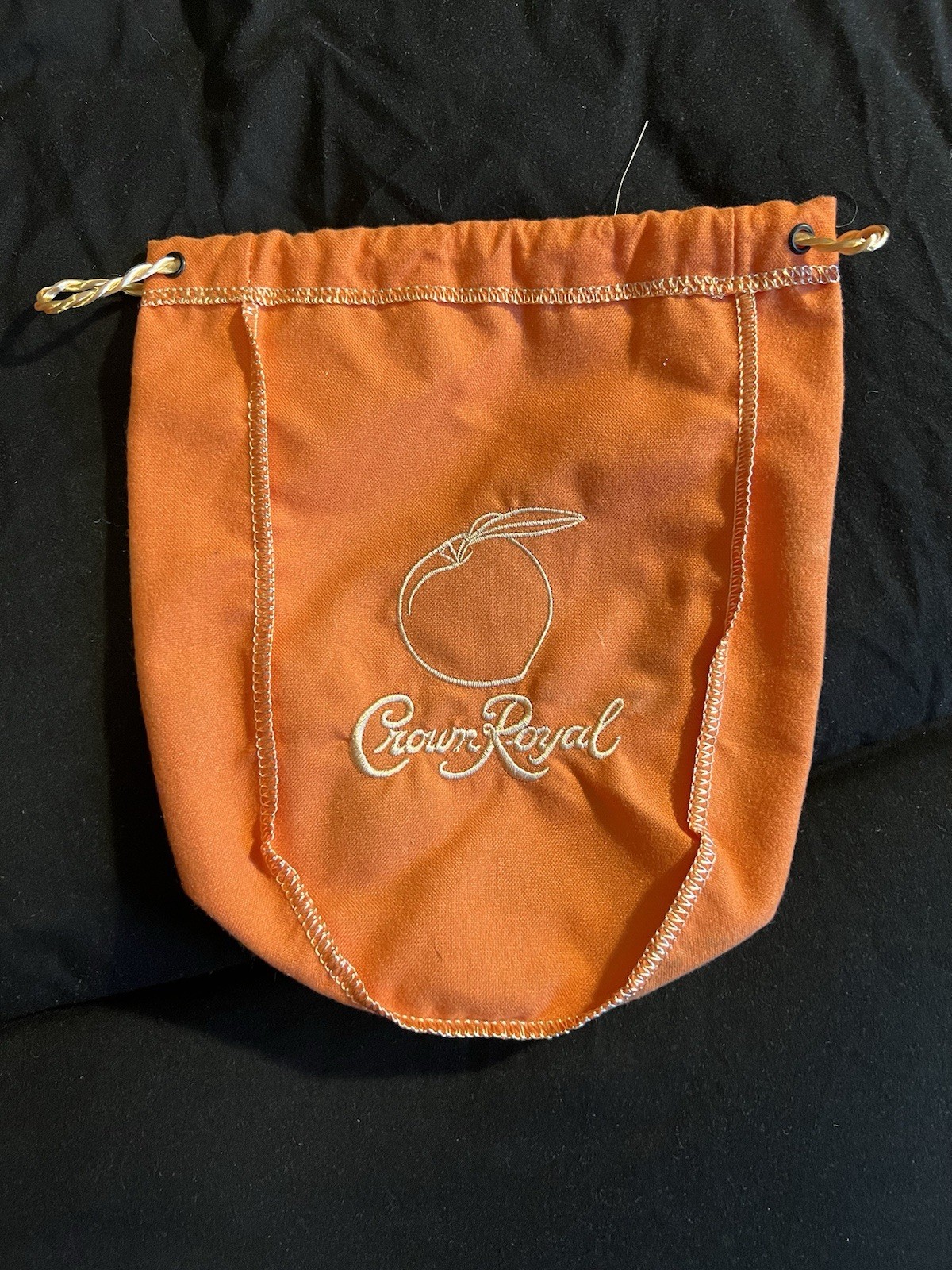 CROWN ROYAL PEACH FELT DRAW STRING BAG 8x7 POUCH SACK RARE STYLE SHIPS FREE
