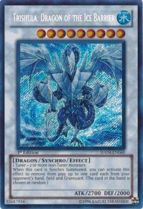 Trishula, Dragon of the Ice Barrier HA04-EN060 Secret Rare 1st Edition Yugioh MP