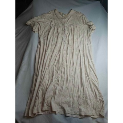 Calida Pink Floral Cotton Nightgown Henley Short Sleeve Sleep Dress XL
