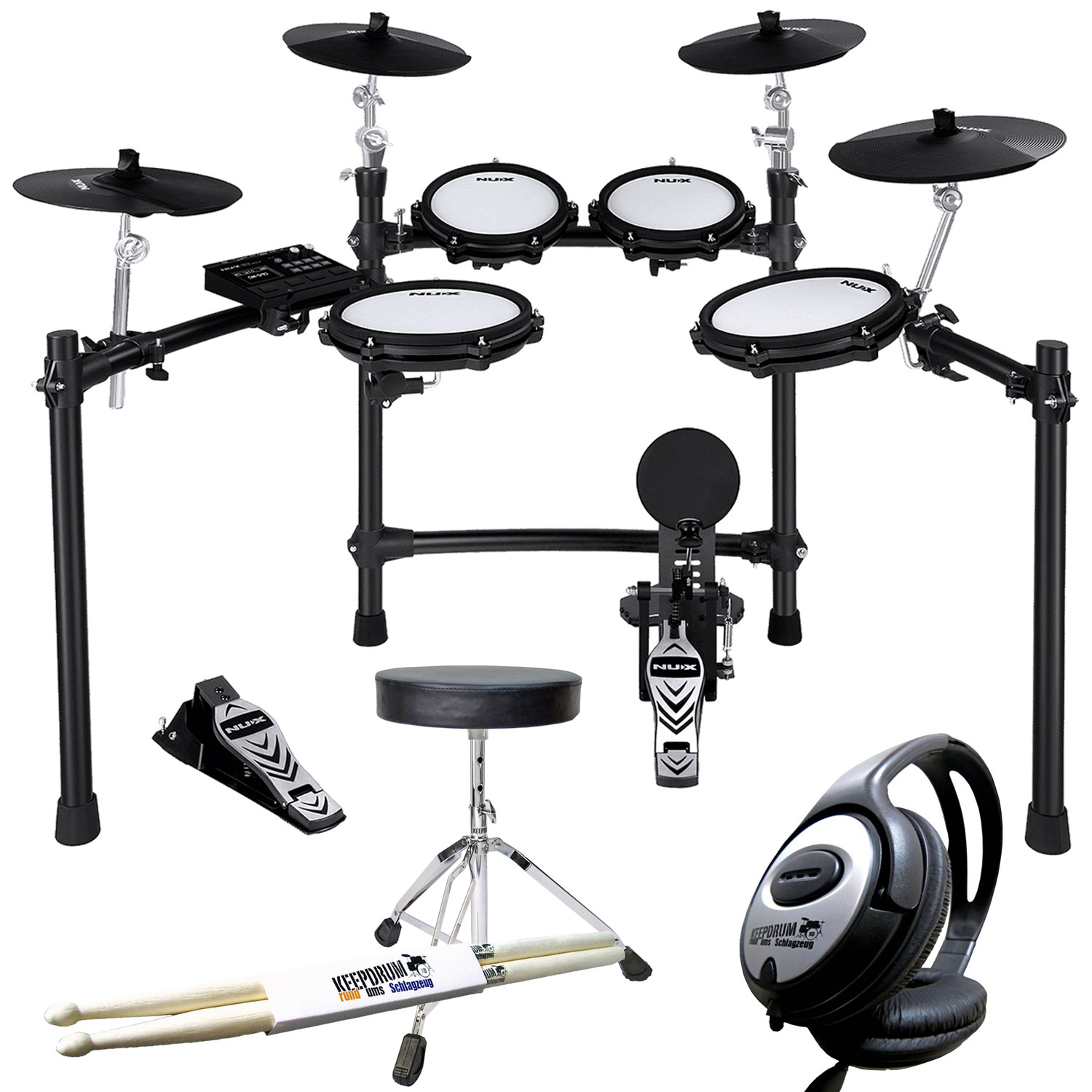 Nux DM-310 E-Drum Set elektronisches Schlagzeug mit keepdrum Zubehr-Set 135190₽
