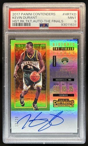 2017-18 Contenders Kevin Durant Historic Rookie The Finals Ticket Auto /20 PSA 9